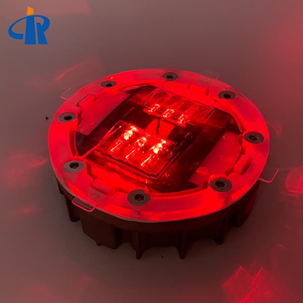 Red Glass Led Solar Pavement Marker With Spike